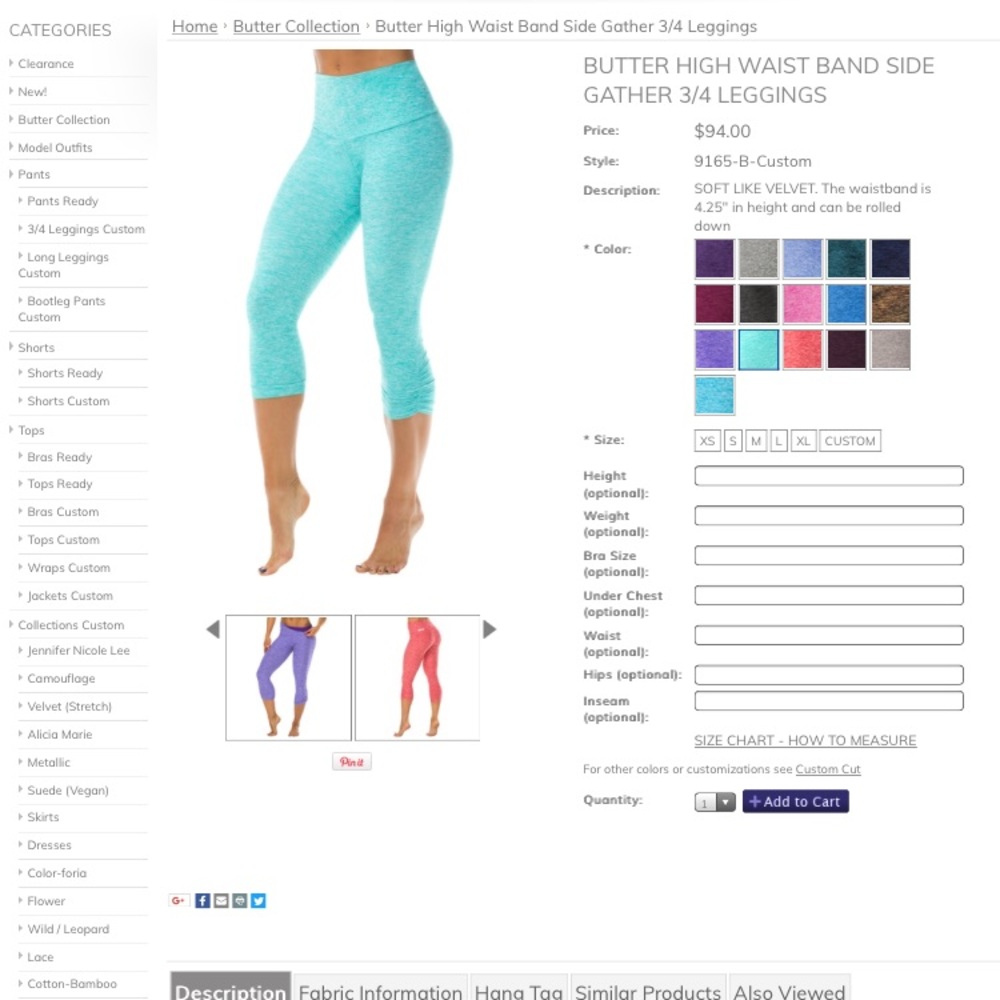 ELISABETTA ROGIANI BUTTER MINT GATHER 3/4 LEGGINGS